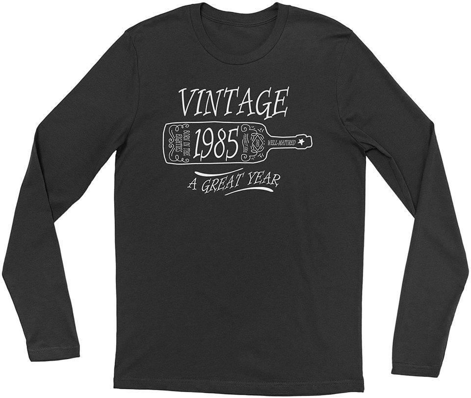 Discover Vinho Vintage 1985 | T-shirt Camisola de Mangas Compridas para Homem e Mulher