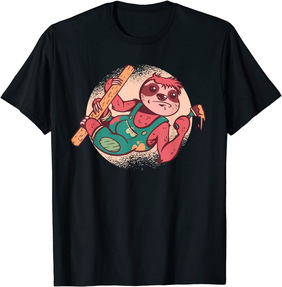 Discover T-shirt Camiseta Unissexo Manga Curta Preguiça Pintor