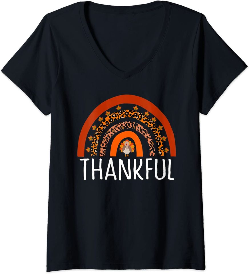 Discover T-shirt Camiseta de Mulher Decote em V Presentes para O Dia de Ação de Graças