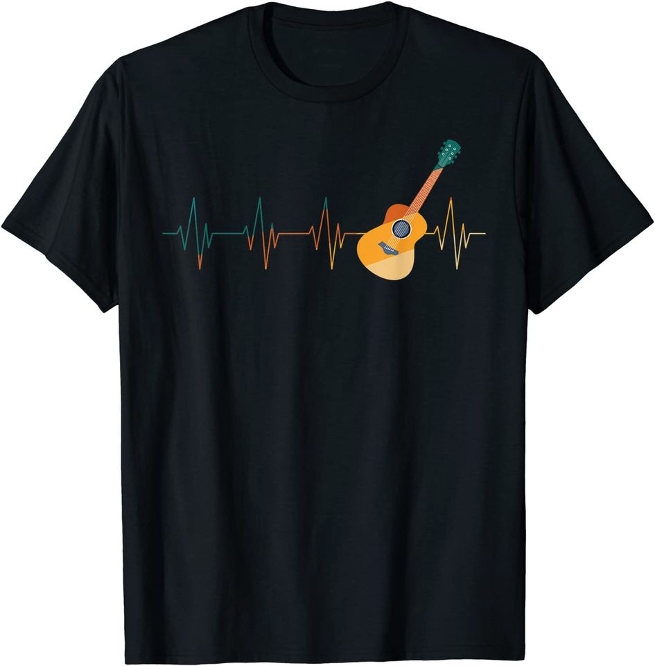 Discover T-shirt Camiseta DJ Presente Istrumento Musical Batimento do Coração Guitarra