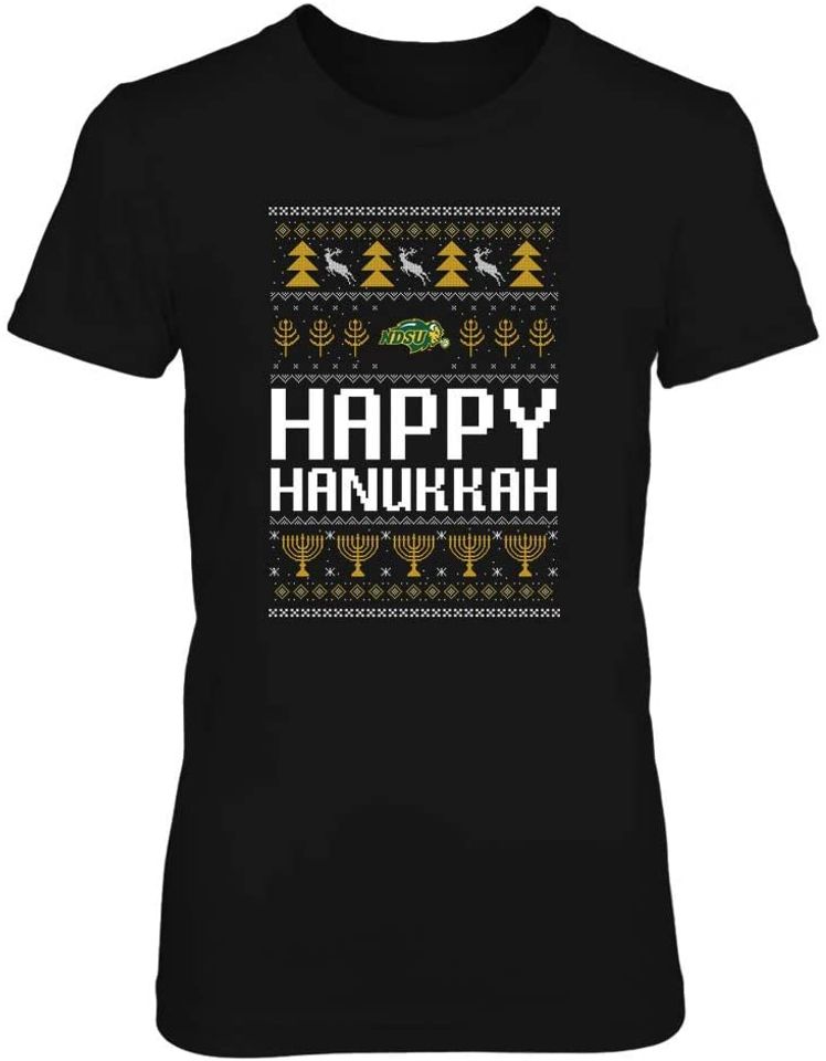 Discover Happy Hanukkah com Motivos de Brocado | T-shirt Camisete Manga Curta para Homem e Mulher