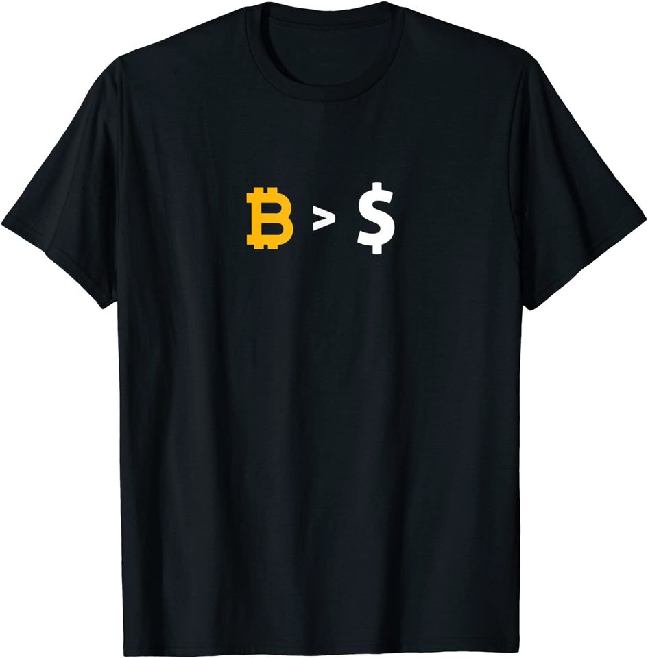 Discover T-Shirt Clássico Unissex Bitcoin Logo Cash Es Basura Comprar Cripto Vender