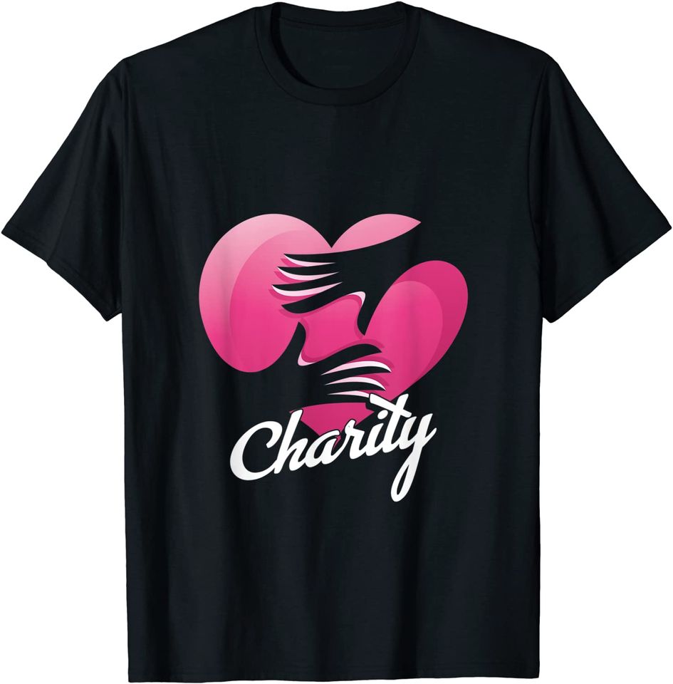 Discover Unissex T-Shirt Voluntariado Caridad Mano Corazón Voluntariado Bondad Héroes Donación