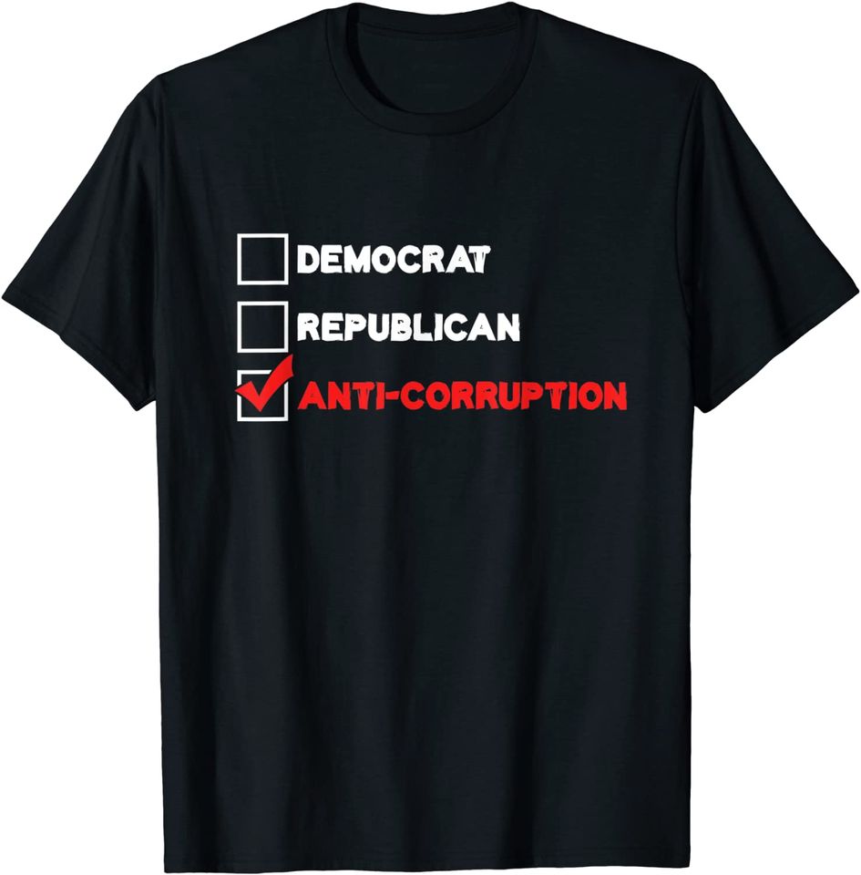 Discover T-shirt Camiseta Manga Curta para Homem e Mulher para o Dia Internacional Contra a Corrupção|
