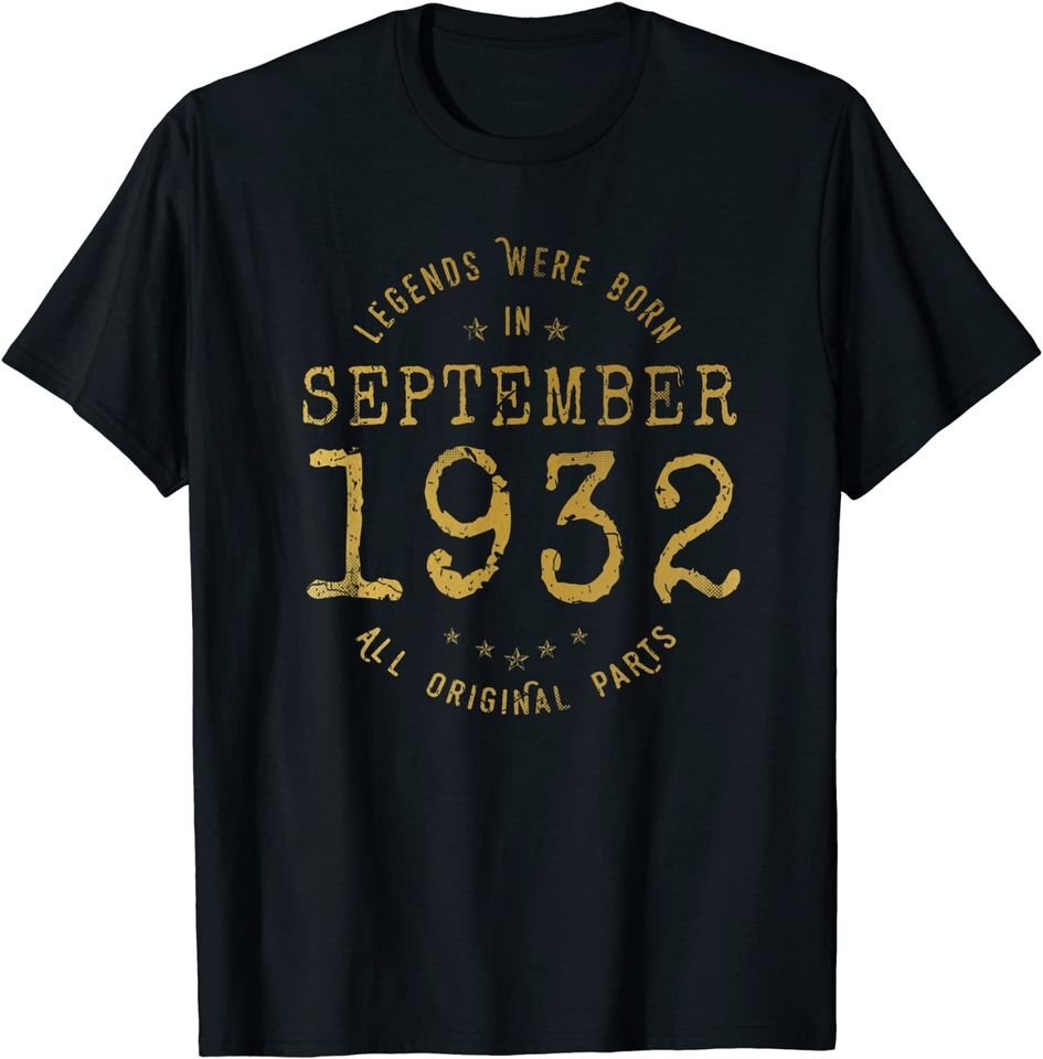 Discover Unissex T-Shirt 1932 As Lendas Nascem Em Setembro De 1932