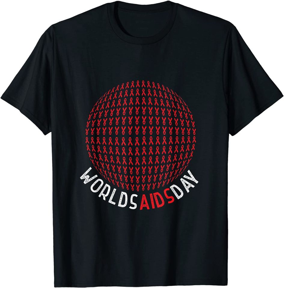 Discover Unissex T-Shirt Dia Mundial Da Aids Camiseta Para A Conscientização Sobre HIV / AIDS