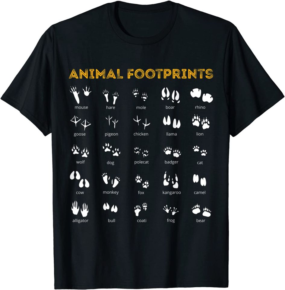T-Shirt Camiseta Mangas Curtas Animais Da Selva Impressões de Animais