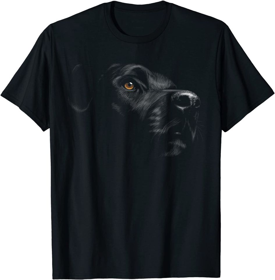 Discover Labrador Retriever Cabeça de Cão T-Shirt Labrador Preto
