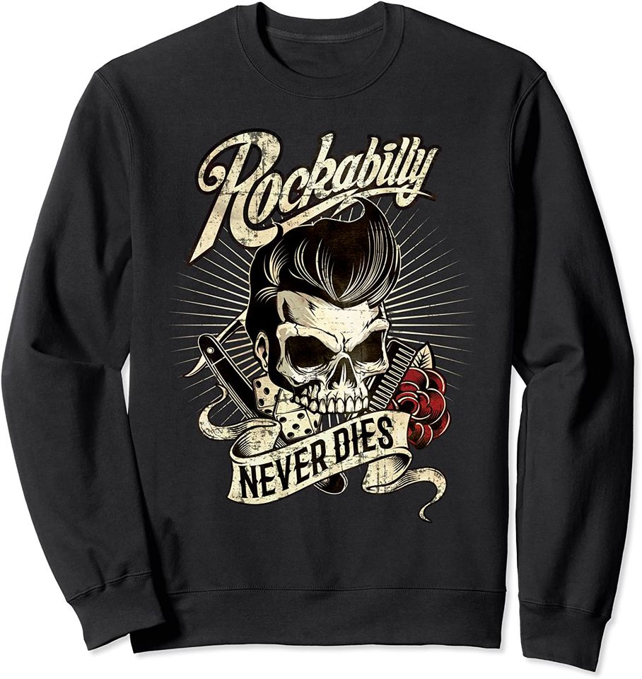 Discover Suéter Sweatshirt Rockabilly Nunca Morre