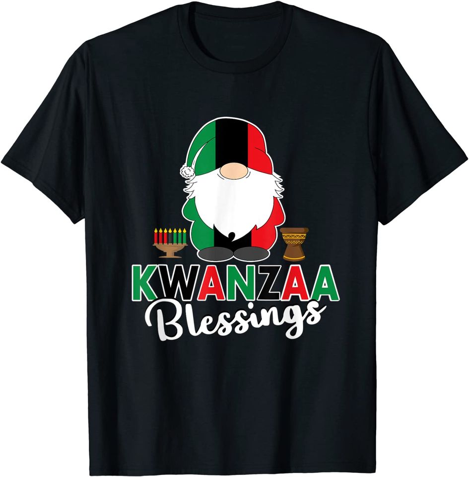 Discover T-shirt Masculino Feminino Gnomos Kwanzaa Blessings Presente Ideal