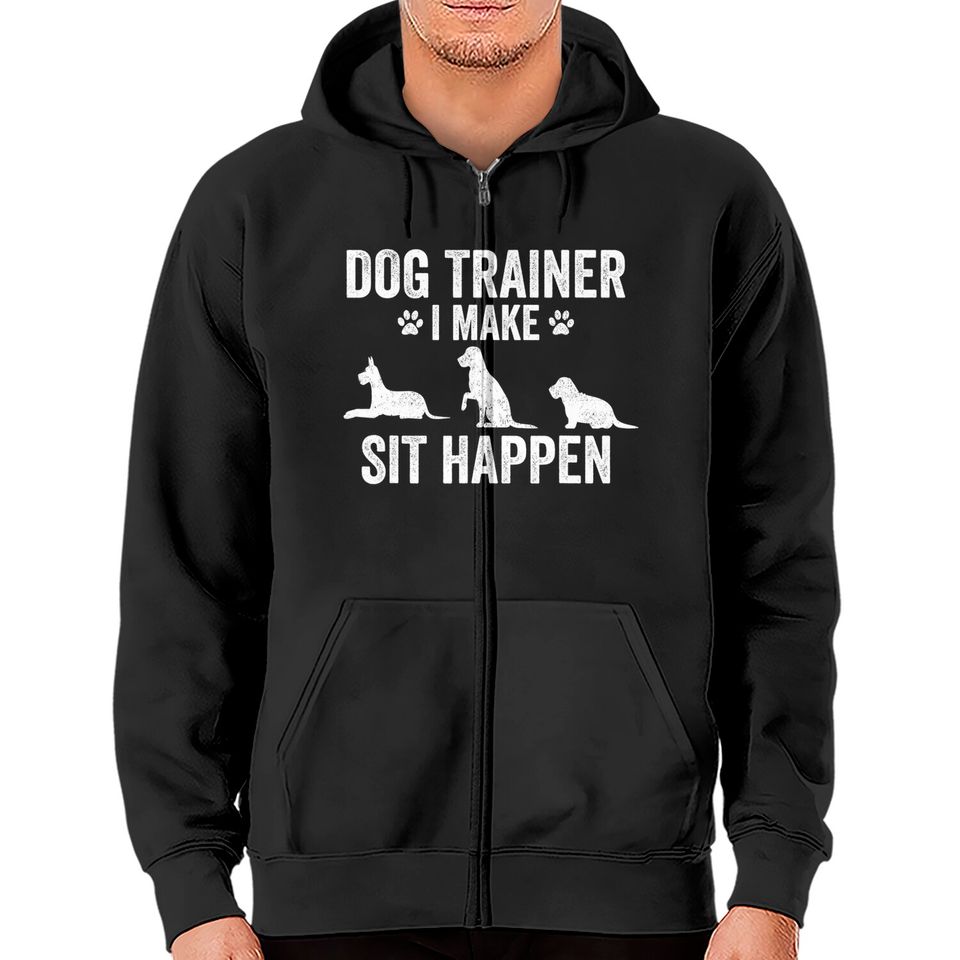 Discover Hoodies com Fecho-éclair para Homem e Mulher Treinador de Cão I Make Sit Happen
