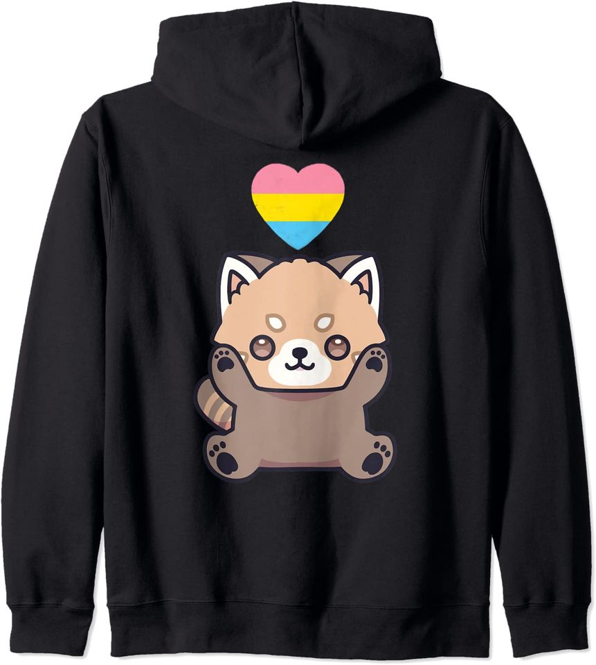 Discover Hoodie Sweater Com Capuz Pansexual Red Panda Fofo Lgbt Orgullo Bandeira