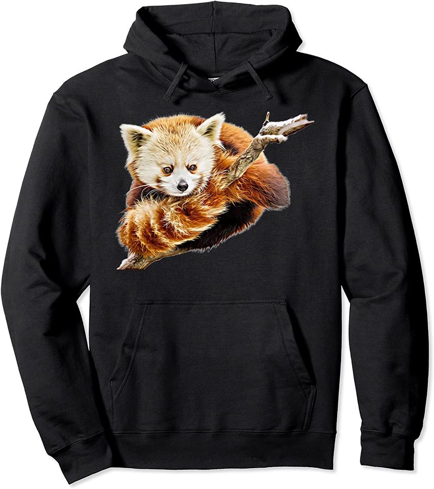 Discover Hoodie Sweater Com Capuz Filtro De Pintura A Óleo Bonito Do Panda Vermelho