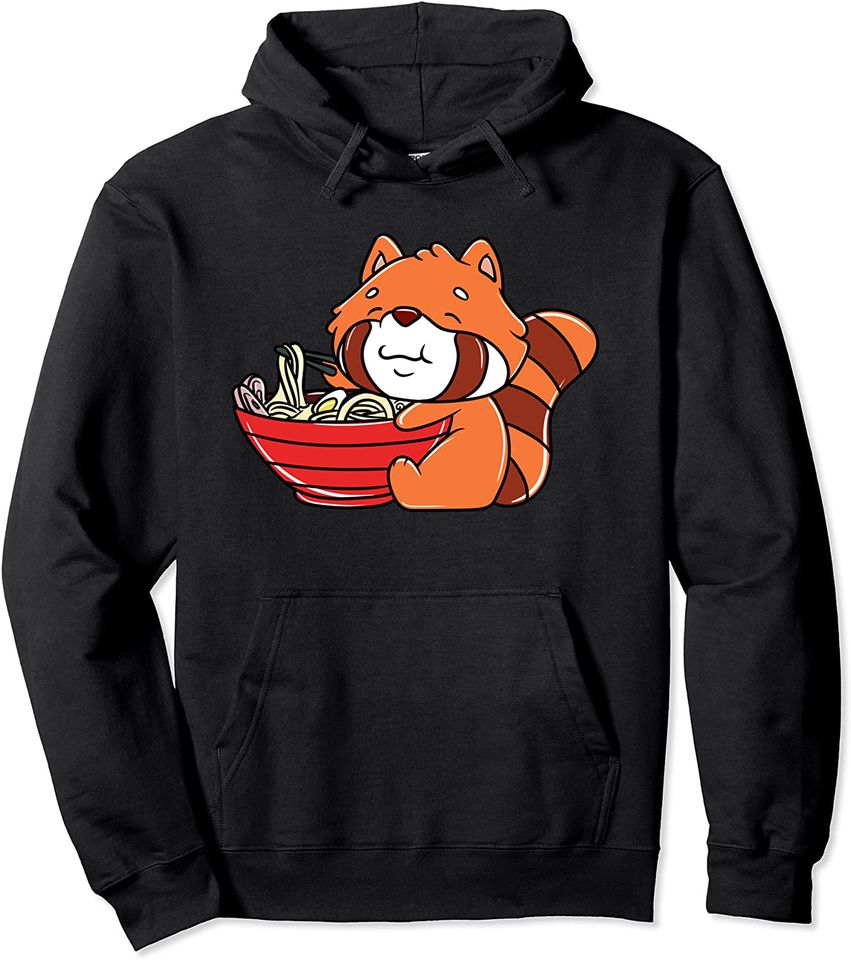 Discover Hoodie Sweater Com Capuz Macarrão Ramen Japonês Kawaii Do Panda Vermelho