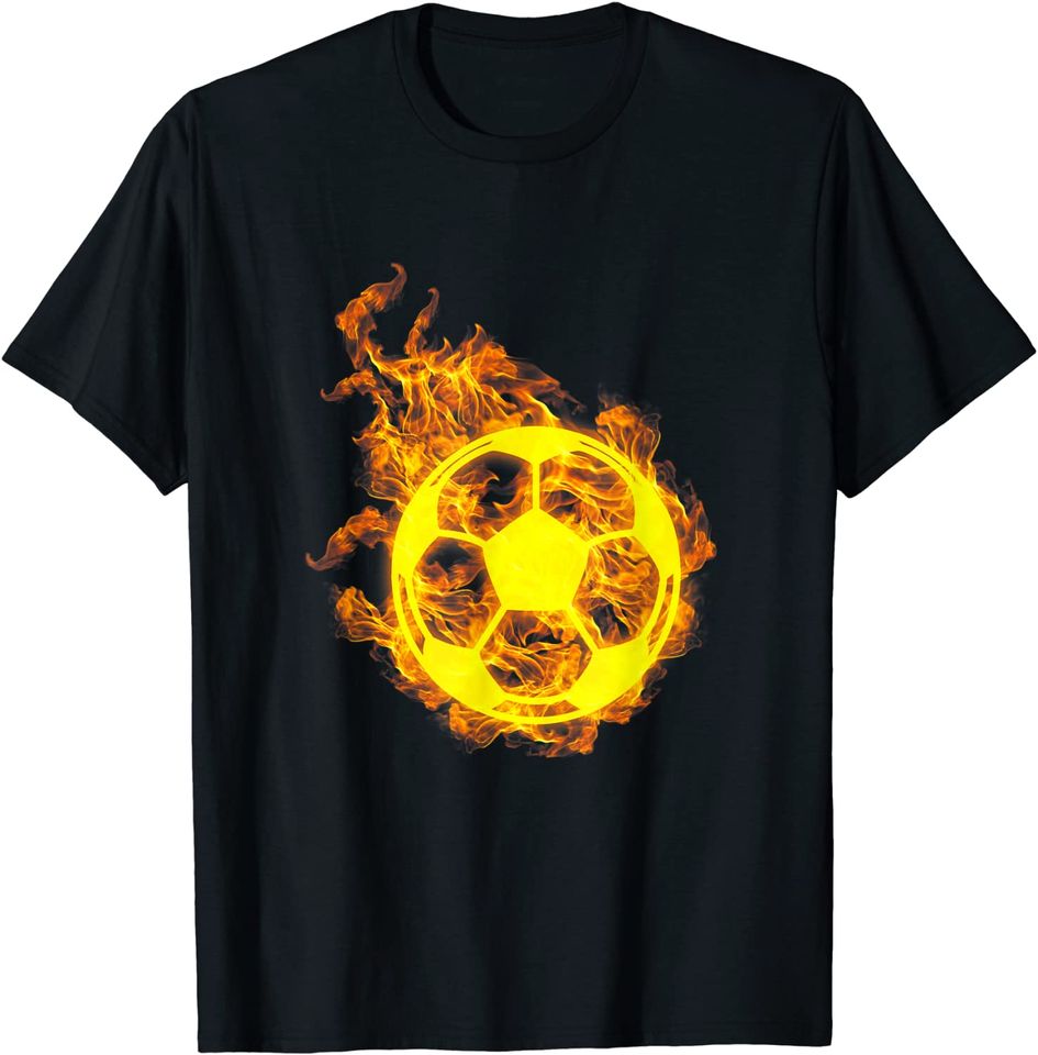 Discover Bola de Futebol de Fogo | T-shirt para Homem e Mulher
