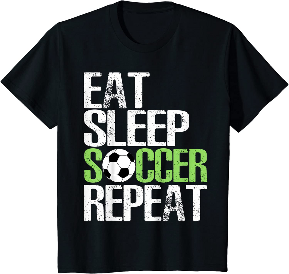 Discover Eat Sleep Soccer Repeat T-shirt Futebol