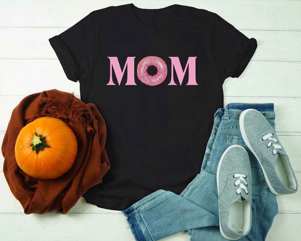 Discover T-shirt para Homem e Mulher com Design de Mom Donut