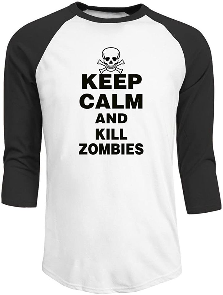 Camiseta Manga 3/4 Raglan Keep Calm And Kill Zombies