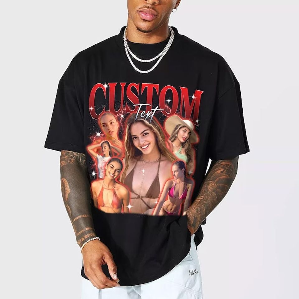 Discover Camiseta de rap pirata personalizada, camisas vintage com foto personalizada dos anos 90, camisa de rap personalizada, camisa pirata personalizada