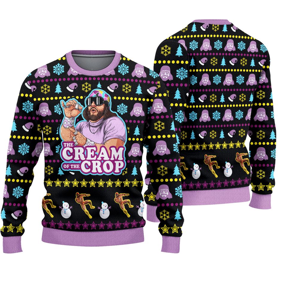 The Cream Of The Crop Macho Man Randy Savage Ugly Knitted Christmas 3D ...