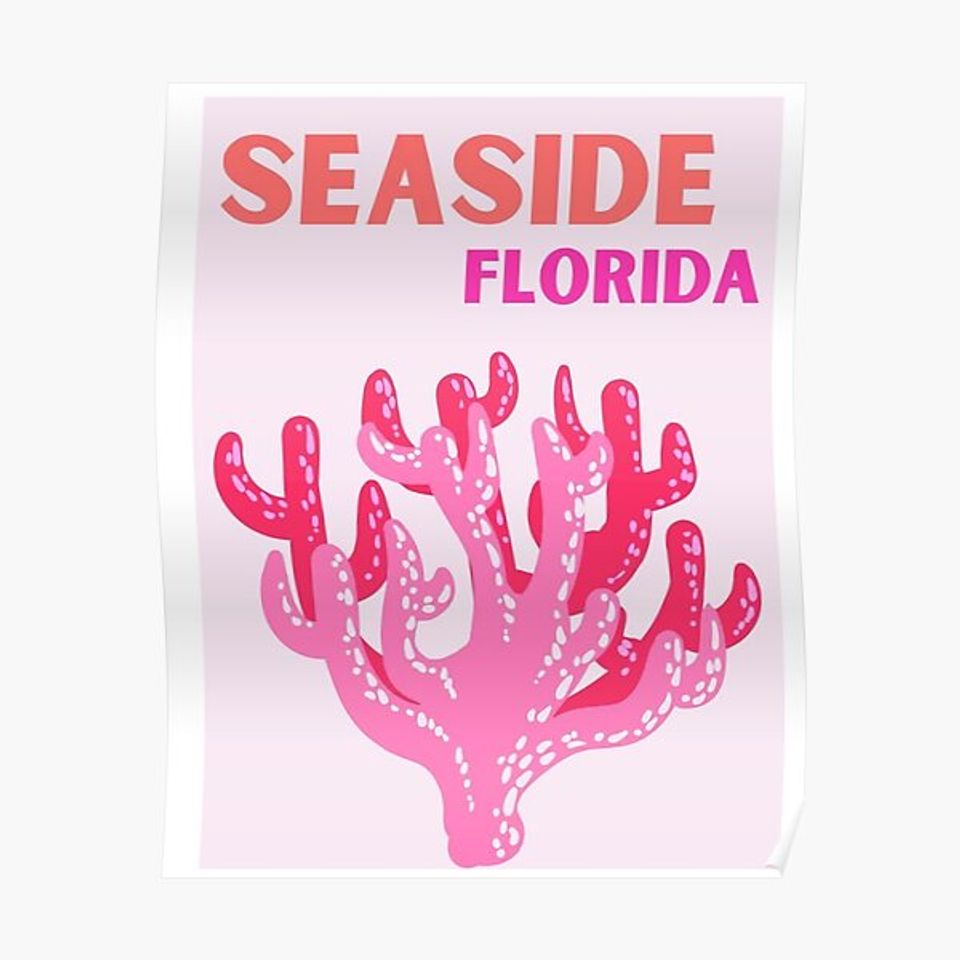 Florida Beach Preppy Pink Font T-Shirt