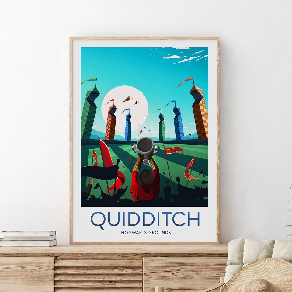 Quidditch Print - Harry Potter Fan Art, Hogwarts Poster Designed &amp; Sold ...
