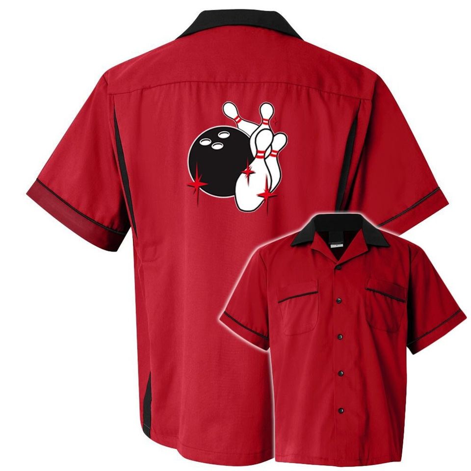 Pin Splash C Classic Retro Bowling Shirt Designed & Sold By Andra Popovici