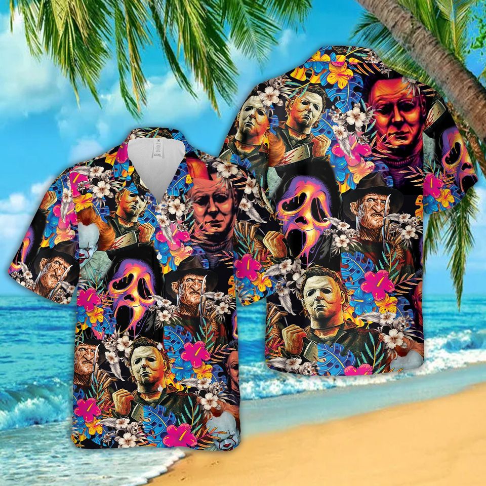 Horror Movie Face 3D Hawaiian Shirt Gift For Men And Women