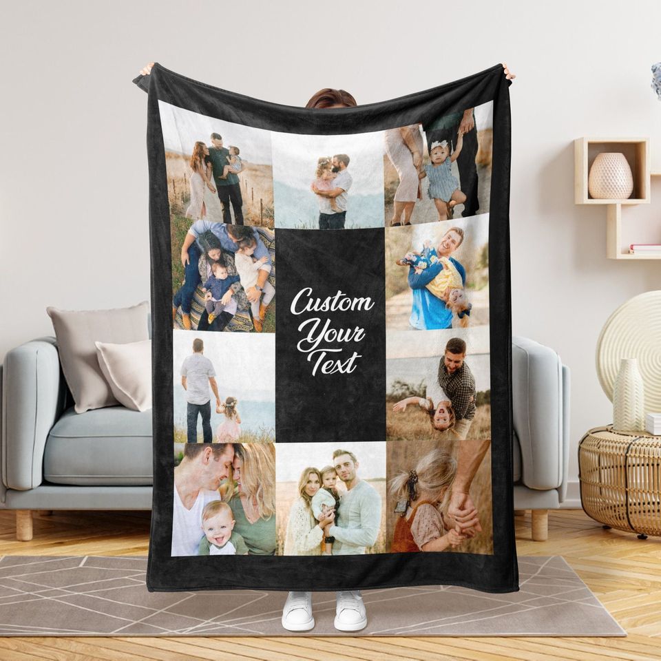 Custom Photo Collage Blanket, Personalized Blanket With Picture