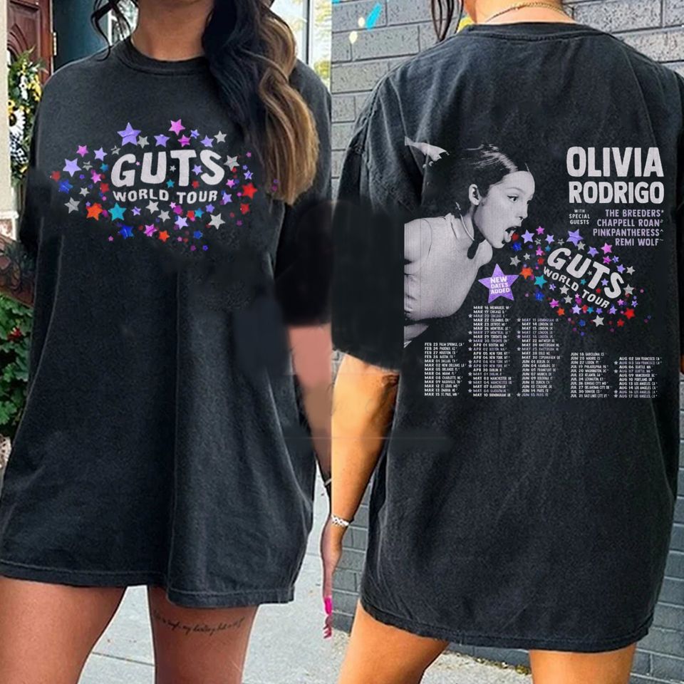 Olivia Rodrigo Guts Full Date Tour 2024 Shirt, Olivia Rodrigo Shirt ...