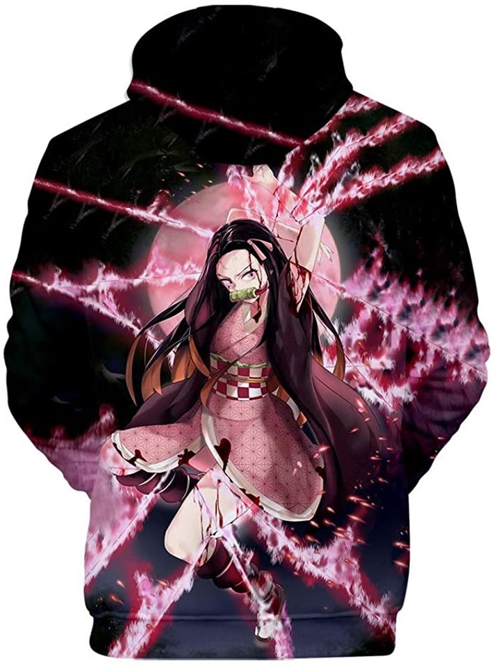 Unisex Japanese Anime Hoodie,Demon Slayer's Nezuko Print In Front And Back  Designed u0026 Sold By Jackson Johnny