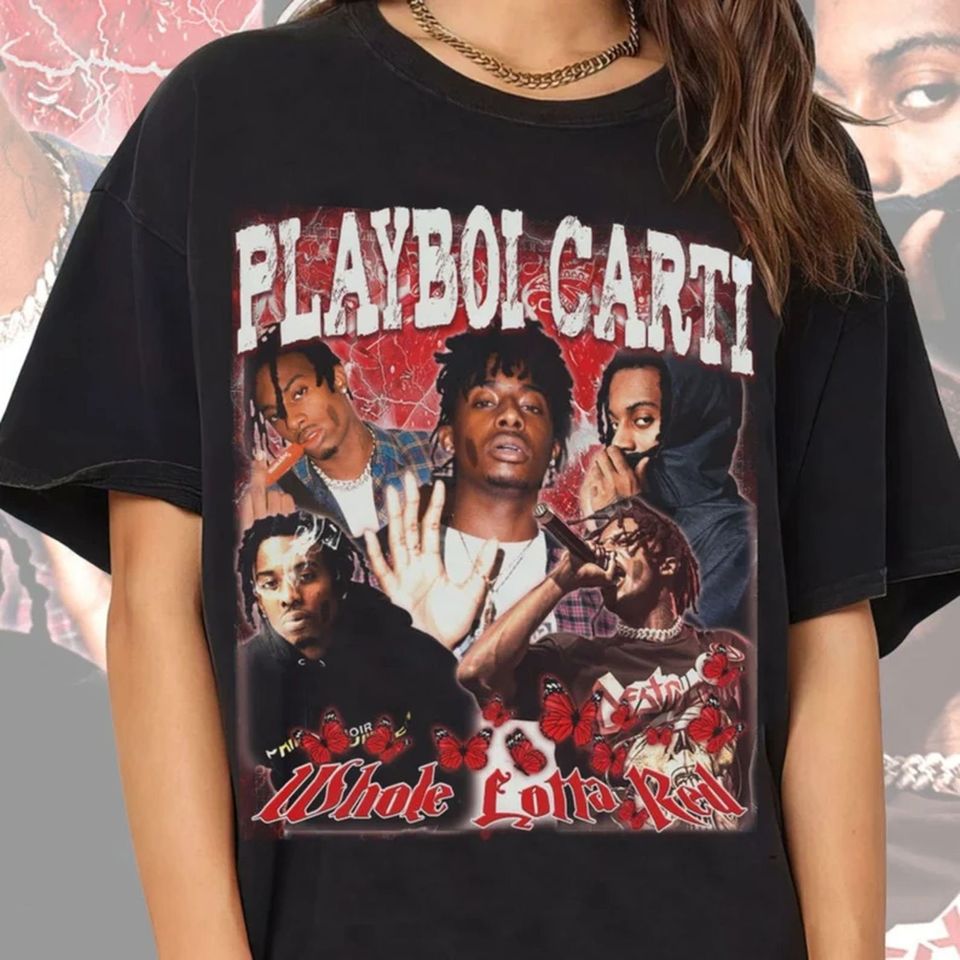 Playboi Carti T-shirt Hiphop Shirt Whole Lotta Red Tshirt Fan 