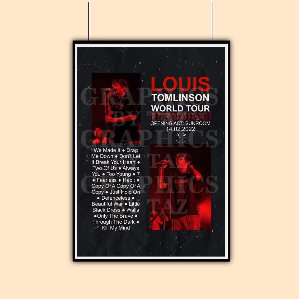 Louis Tomlinson World Tour 2022 Poster COMPLETE 