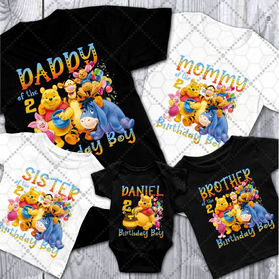 Winnie the Pooh Birthday Shirt Pooh Bear Shirt Custom 