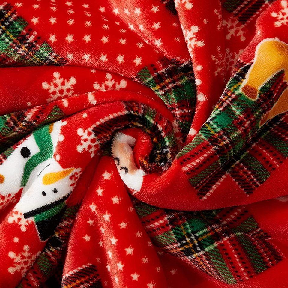 Discover Cobertor De Flanela Reversível De Natal Manta De Luxo Quente E Confortável Para Cama, Sofá, Festa De Natal