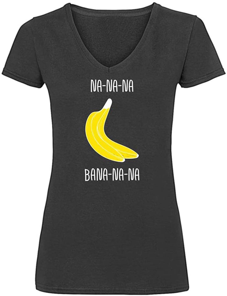 Discover T-shirt Camisete de Mulher com Decote em V Banana Na-Na-Na