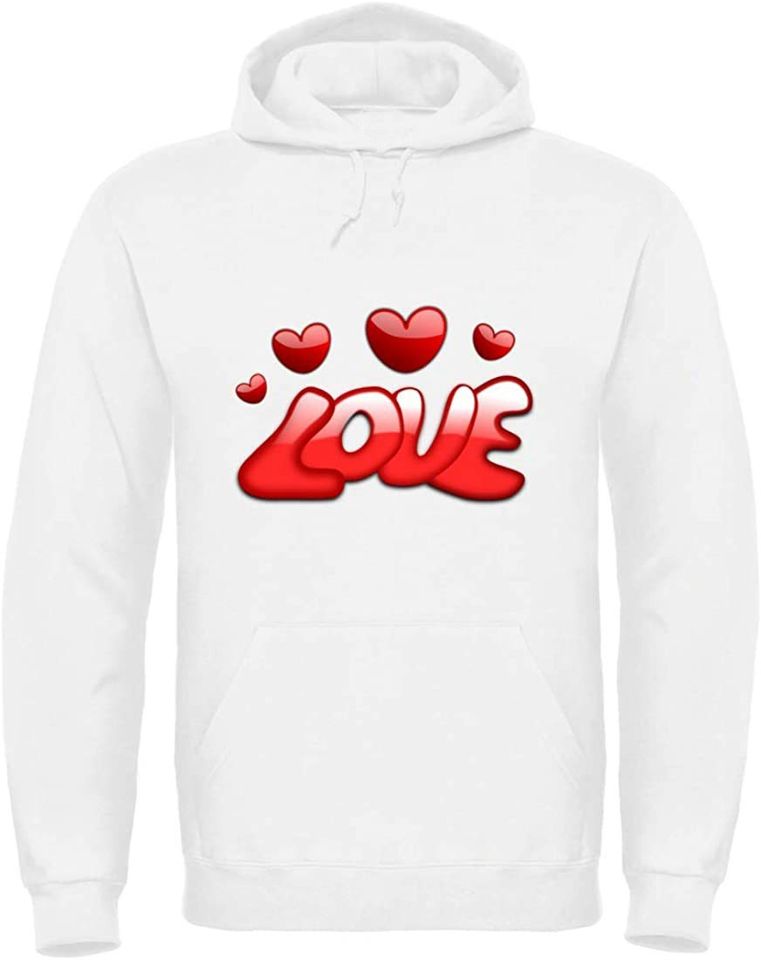 Discover Hoodie Sweatshirt com Capuz Unissexo Coração Vermelho Love