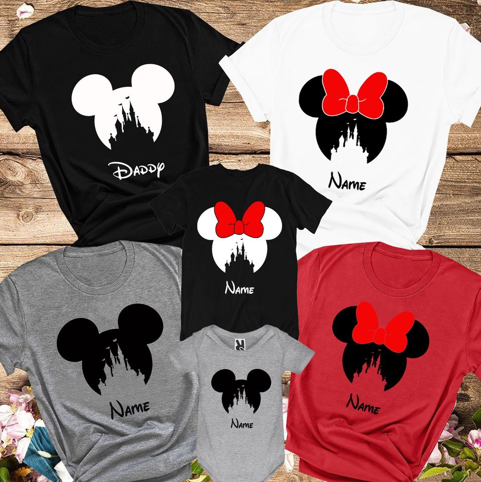 Mickey Mouse Red Black Disney Custom Baseball Jerseys For Men And
